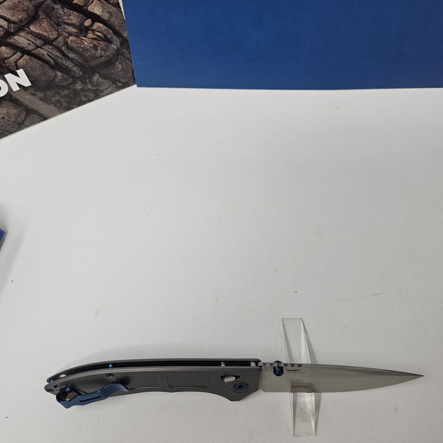 Benchmade 748 Narrows M390 Blade Gray 6AI-4V Titanium Handle 3.43" Axis Folding Knife