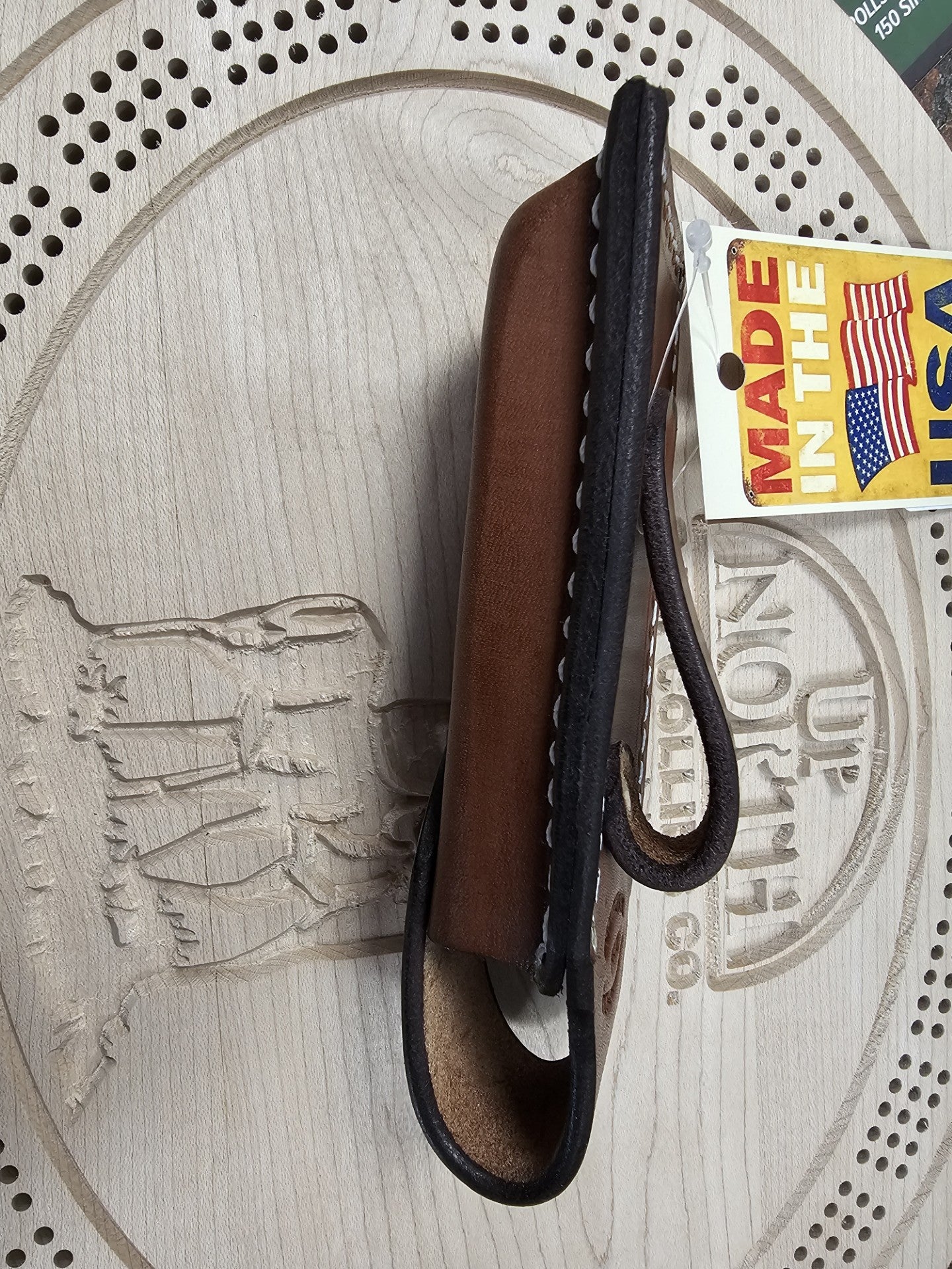 Deerfield Leathers Katahdin Knife Case Medium Brown Knife & Multitool Holster Made in Maine USA
