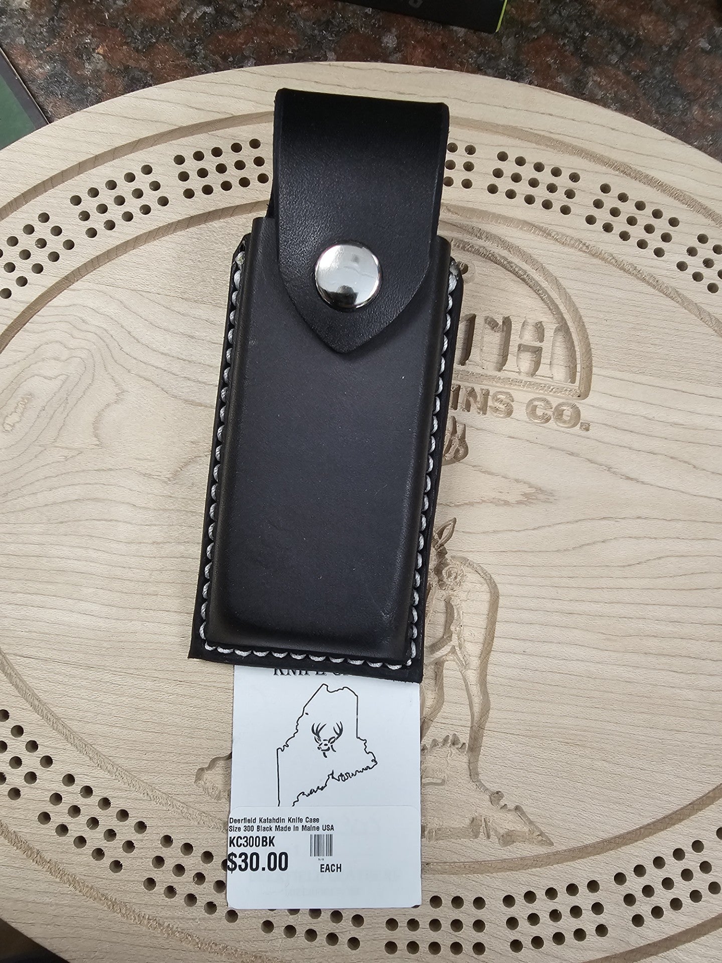 Deerfield Leathers Katahdin Knife Case Large Black Knife & Multitool Holster Made in Maine USA