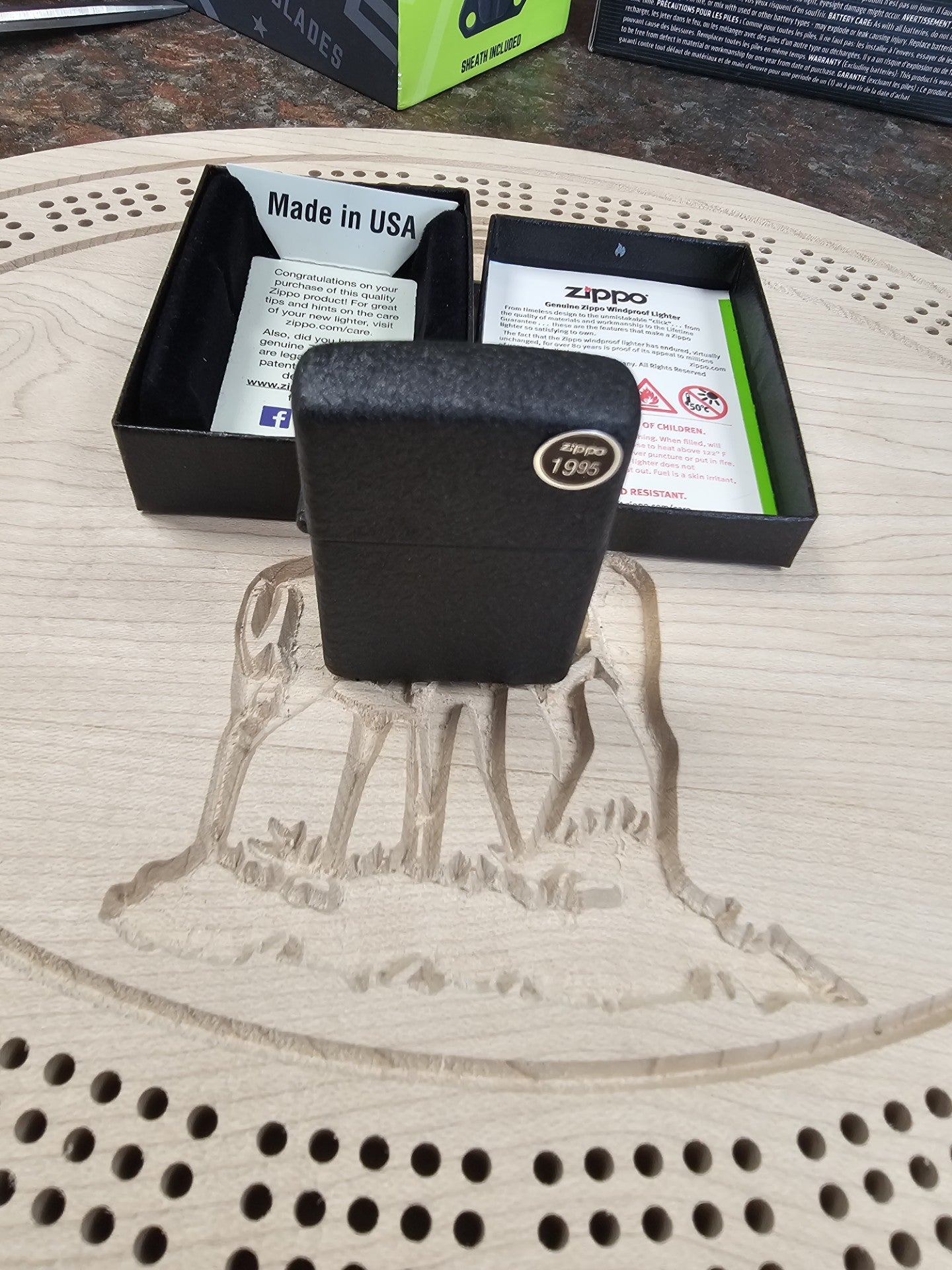 Zippo 236 Black Crackle Matte Black Pocket Lighter Made in USA