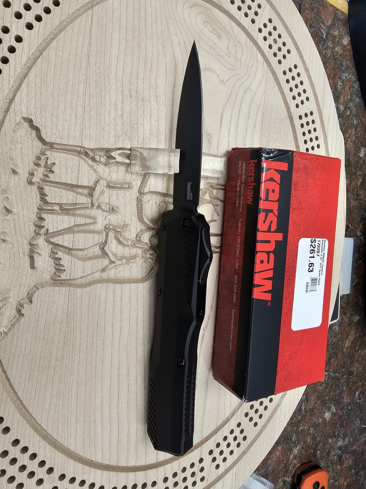 Kershaw 9000DE- Auto Livewire PVD Magnacut OTF Spear Point Knife Made in USA Lifetime Warranty