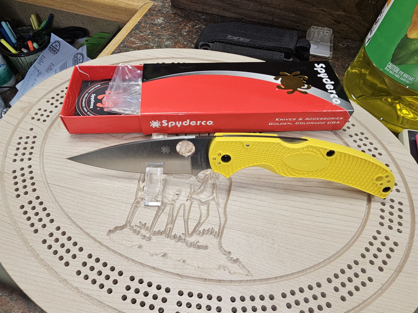 Spyderco Native Chief Lightweight CPM-Magnacut Blade Yellow FRN Handle Folding Knife C244PYL USA Made Lifetime Warranty
