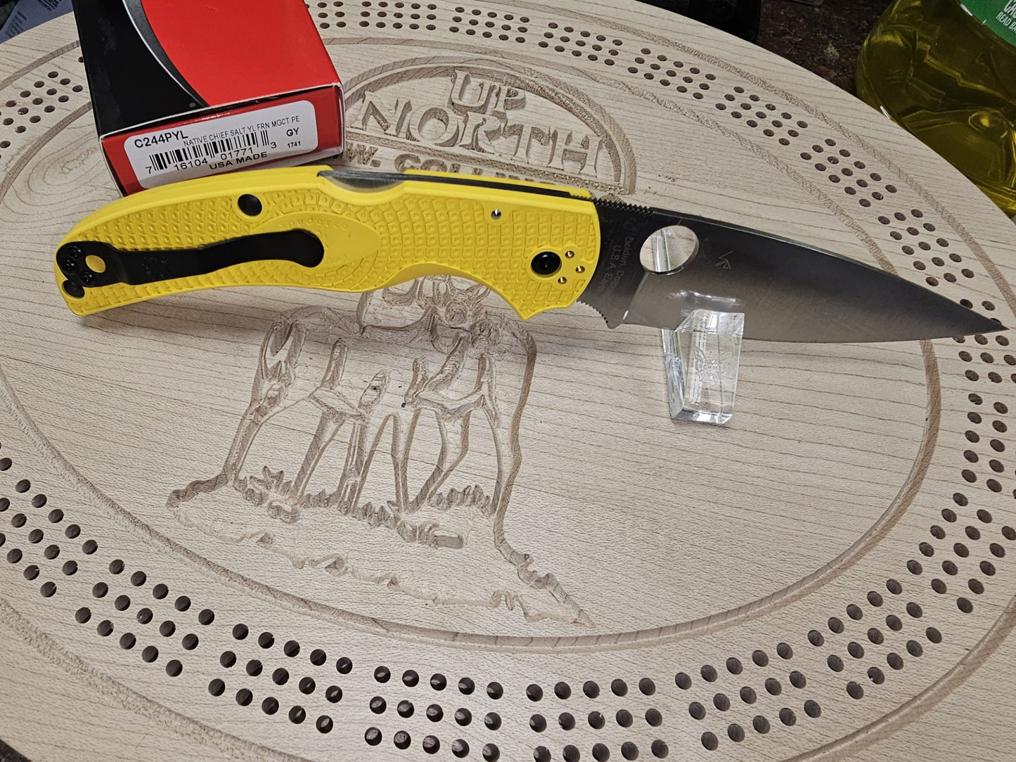 Spyderco Native Chief Lightweight CPM-Magnacut Blade Yellow FRN Handle Folding Knife C244PYL USA Made Lifetime Warranty