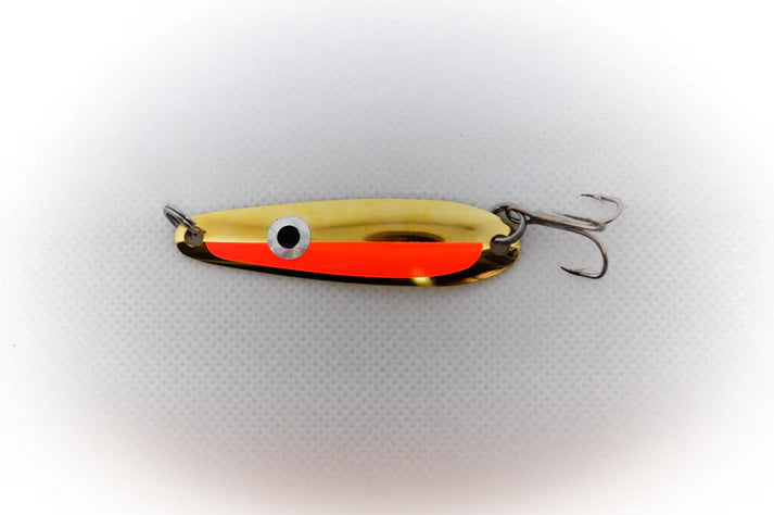 Northeast Troller Size 100 Brass & Orange Casting/Trolling Spoon Made in Maine USA