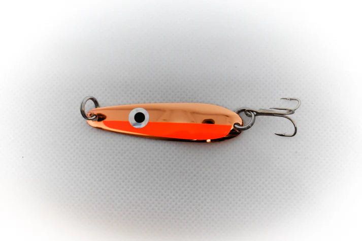 Northeast Troller Size 100 Copper & Orange Casting/Trolling Spoon Made in Maine USA