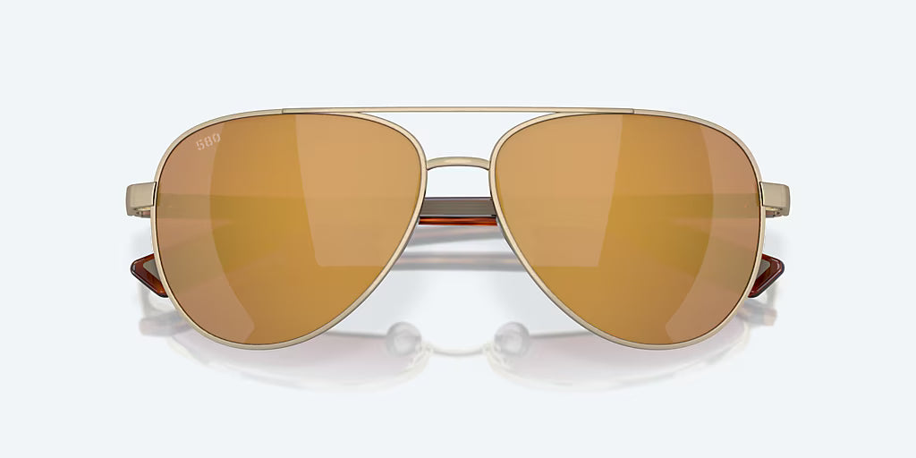 Costa Del Mar Peli Sunglasses Gold Frame Gold Mirror 580G Polarized Lenses