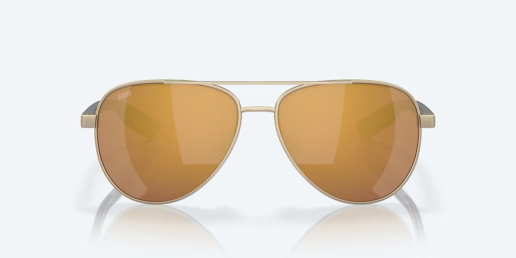 Costa Del Mar Peli Sunglasses Gold Frame Gold Mirror 580G Polarized Lenses