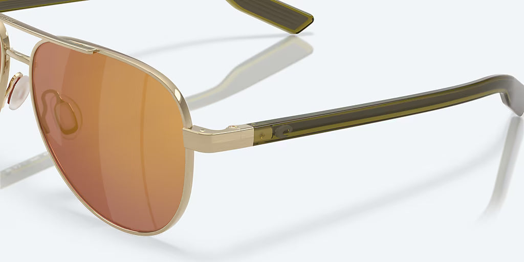 Costa Del Mar Peli Sunglasses Brushed Gold Frame Gold Mirror 580G Polarized Lenses