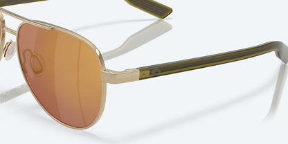 Costa Del Mar Peli Sunglasses Brushed Gold Frame Gold Mirror 580G Polarized Lenses