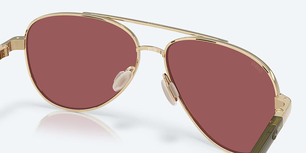 Costa Del Mar Peli Sunglasses Brushed Gold Frame Gold Mirror 580G Polarized Lenses