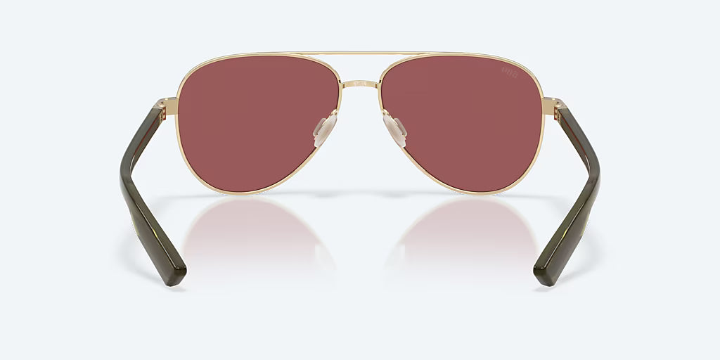 Costa Del Mar Peli Sunglasses Brushed Gold Frame Gold Mirror 580G Polarized Lenses