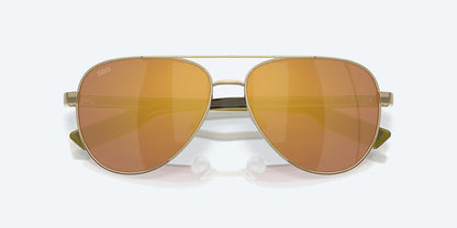 Costa Del Mar Peli Sunglasses Brushed Gold Frame Gold Mirror 580G Polarized Lenses