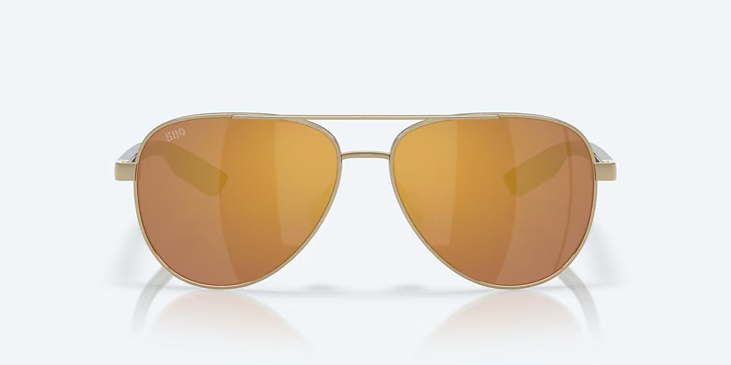 Costa Del Mar Peli Sunglasses Brushed Gold Frame Gold Mirror 580G Polarized Lenses