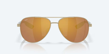 Costa Del Mar Peli Sunglasses Brushed Gold Frame Gold Mirror 580G Polarized Lenses