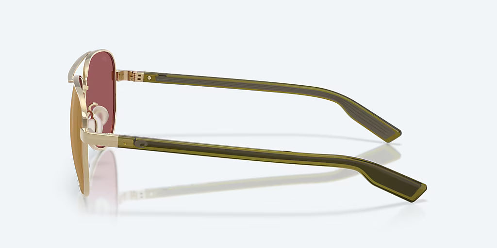 Costa Del Mar Peli Sunglasses Brushed Gold Frame Gold Mirror 580G Polarized Lenses