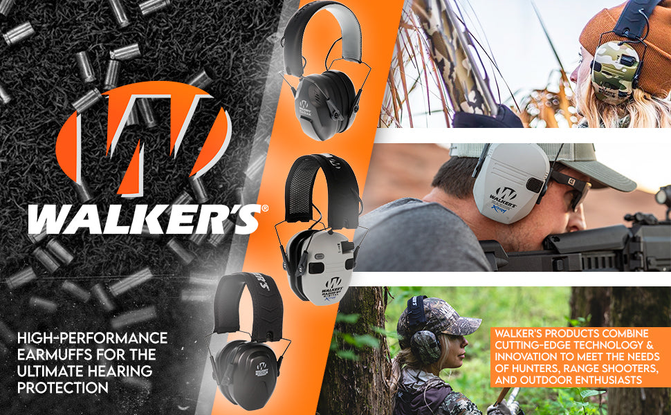 Walker's RAZOR Slim Electronic Muffs Noise Cancelling & Amplifying NRR 23 Decibels