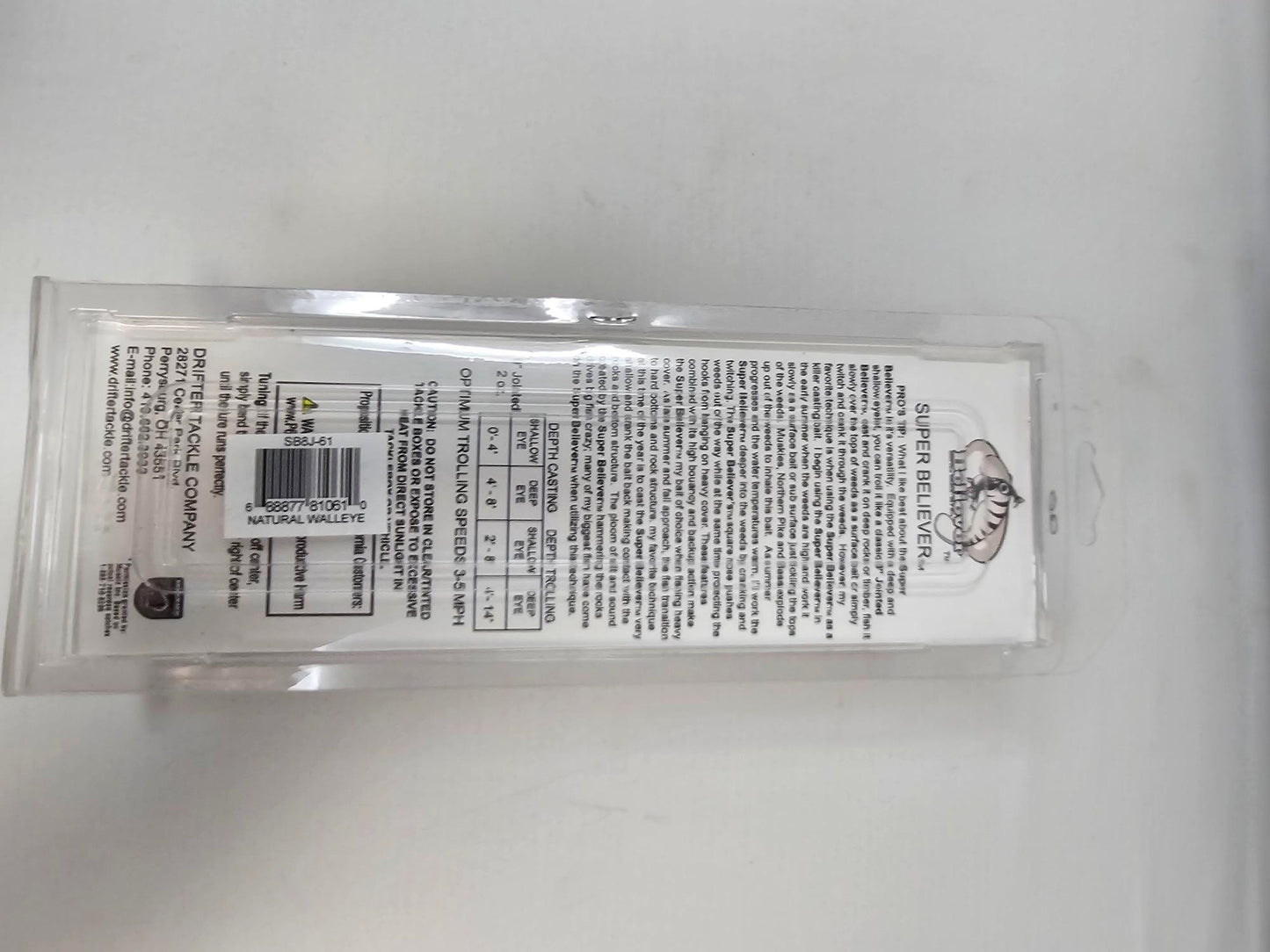 HellHound ERC Super Believer 9" SB8J-61 Natural Walleye Muskie Plastic Trolling Lure USA