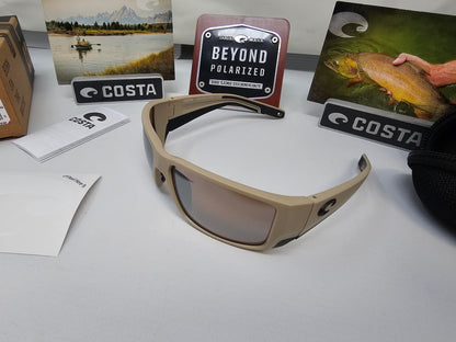 Costa Del Mar Blackfin Pro Matte Sand Frames Copper Silver Mirror 580G Lenses