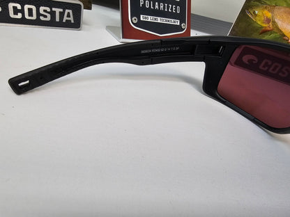 Costa Del Mar Diego Sunglasses Matte Black Frames Gold Mirror 580G Polarized