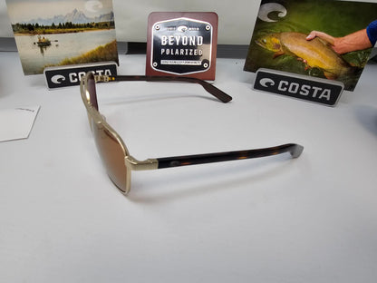 Costa Del Mar Wader Sunglasses Gold Frame Gold Mirror 580G Polarized Lenses