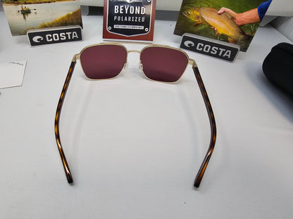 Costa Del Mar Wader Sunglasses Gold Frame Gold Mirror 580G Polarized Lenses