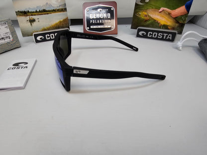 Costa Del Mar Untangled Collection Antille 04G Sunglasses Matte Black Frames Blue Mirror 580G Polarized  USA