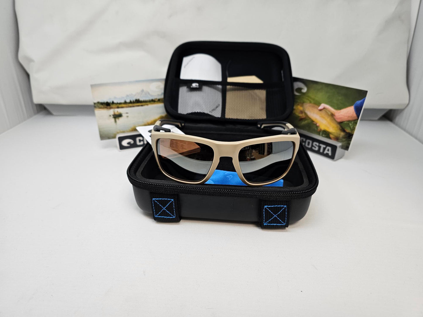 Costa Del Mar King Tide 8 Sunglasses Matte Sand Frames Copper Silver Mirror 580G Polarized