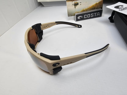 Costa Del Mar King Tide 8 Sunglasses Matte Sand Frames Copper Silver Mirror 580G Polarized