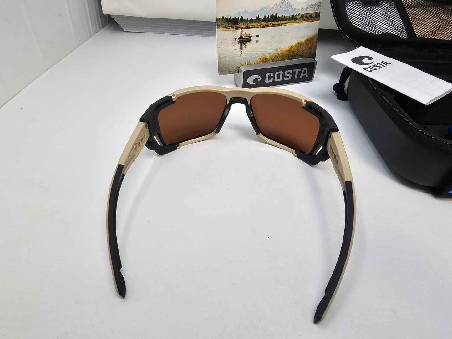 Costa Del Mar King Tide 8 Sunglasses Matte Sand Frames Copper Silver Mirror 580G Polarized