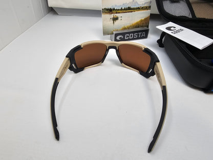 Costa Del Mar King Tide 8 Sunglasses Matte Sand Frames Copper Silver Mirror 580G Polarized