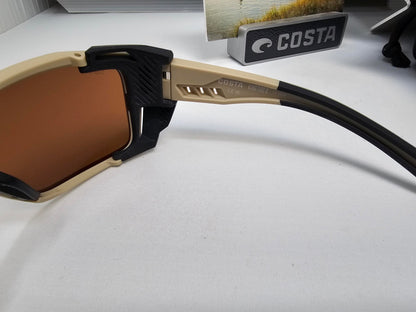 Costa Del Mar King Tide 8 Sunglasses Matte Sand Frames Copper Silver Mirror 580G Polarized