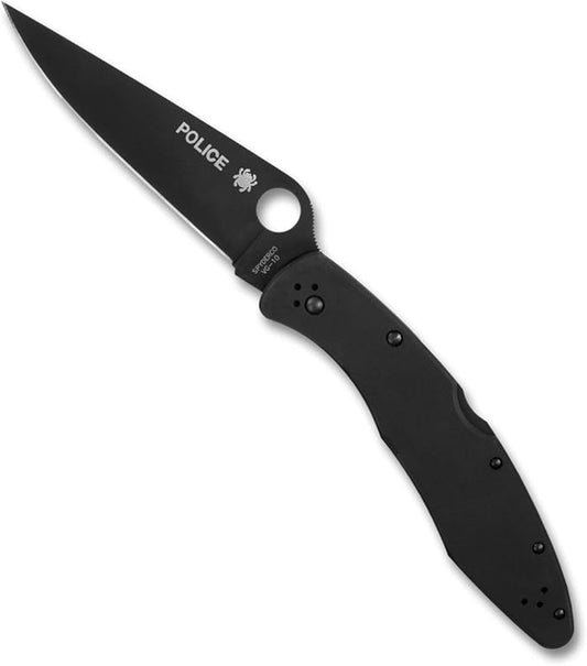 Spyderco Police VG-10 Black TiCN Stainless Steel Knife C07BKP Japan Made Lifetime Warranty