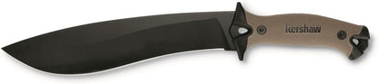 Kershaw 1077TAN Camp 10 Tan 10" Machete 65Mn Carbon Steel Full Tang