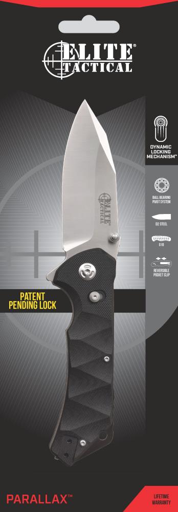 Elite Tactical Parallax Folding Knife D2 Steel G10 Handle Ball Bearing Pivot System Lifetime Warranty