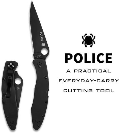 Spyderco Police VG-10 Black TiCN Stainless Steel Knife C07BKP Japan Made Lifetime Warranty