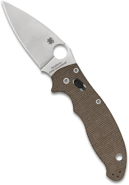 Spyderco Manix 2 CPM-CruWear Brown Canvis Micarta Knife C101MPCW2 USA Made Lifetime Warranty
