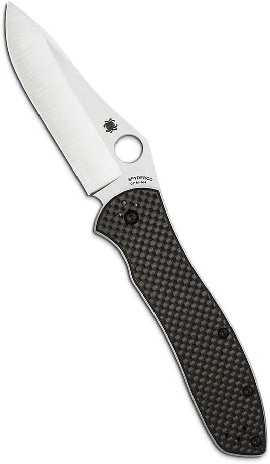 Spyderco Bradly 2 Folder CPM-M4 Blade Carbon Fiber Handle Folding Knife C134CFP2 Lifetime Warranty