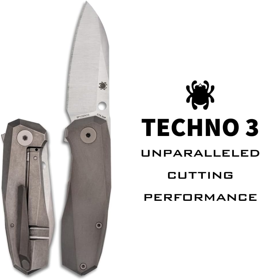 Spyderco Techno 3 CTS-XHP Titanium Knife C158TIP3 Italy Made Lifetime Warranty