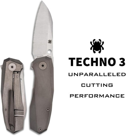 Spyderco Techno 3 CTS-XHP Titanium Knife C158TIP3 Italy Made Lifetime Warranty