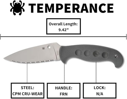 Spyderco Temperance SPRINT Run CPM-Cru-Wear Gray FRN Fixed Knife FB05SGY SpyderEdge Japan Made Lifetime Warranty