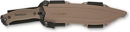 Kershaw 1077TAN Camp 10 Tan 10" Machete 65Mn Carbon Steel Full Tang