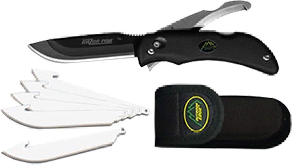 Outdoor Edge Knives RazorPro Black Double Blade Replaceable Blade Hunting Knife RO-10C