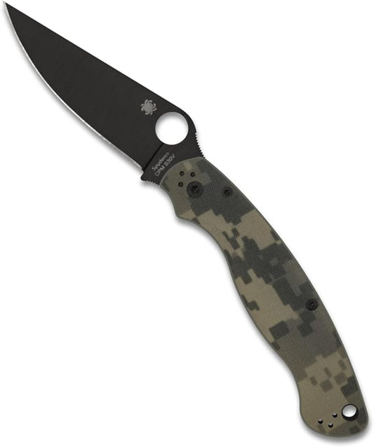 Spyderco Military 2 CPM-S30V Black DLC Camo G-10 Folding Knife C36GPCMOBK2 USA Made Lifetime Warranty