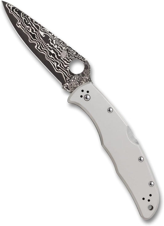 Spyderco Endura VG-10 Damascus Blade Plainedge Titanium Handle Folding Knife C10TIPD Japan Made Lifetime Warranty
