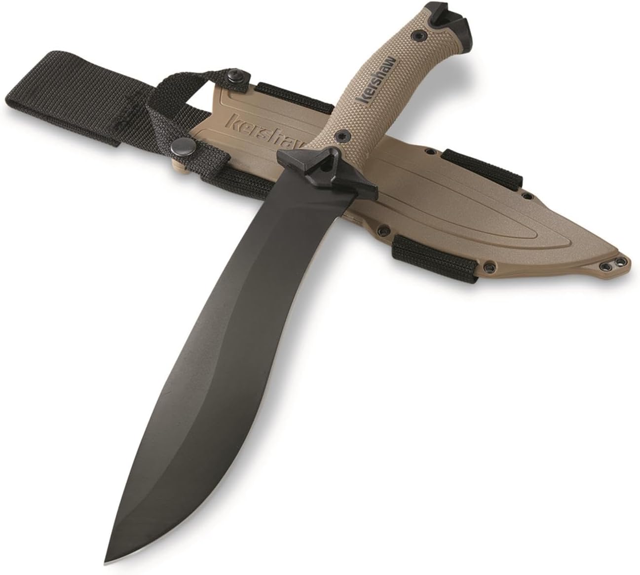 Kershaw 1077TAN Camp 10 Tan 10" Machete 65Mn Carbon Steel Full Tang