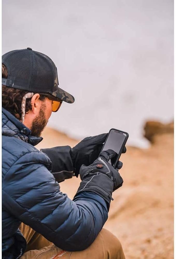 Fieldsheer Mobile Warming 3.7V Premium Bluetooth Heated Squall Gloves 5.0V Black Med/2XL