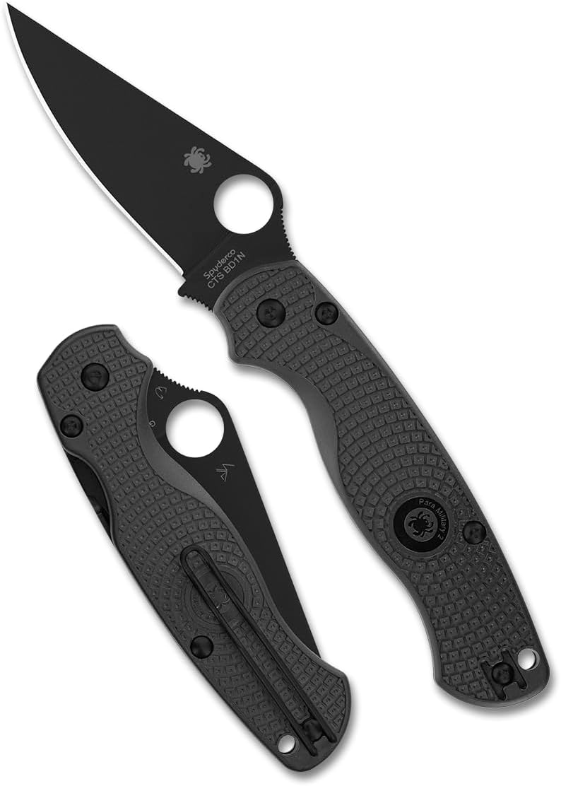 Spyderco Para Military 2 LW C81PBBK2 Lightweight CTS-BD1N Black FRN USA Made PM2