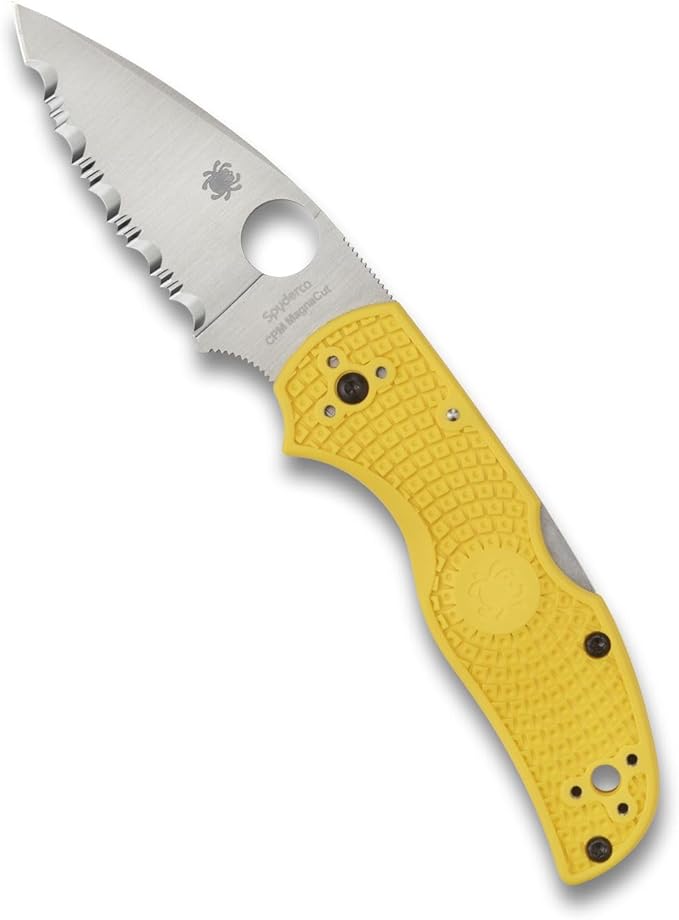 Spyderco Native 5 CPM-Magnacut Blade Yellow FRN Folding Knife C41SYL5 USA Made Lifetime Warranty