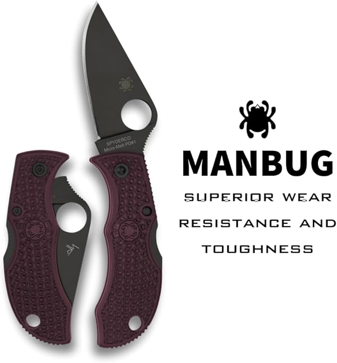 Spyderco Manbug Micro-Melt PD#1 Black Blade Sprint Run Folding Knife MBBGBKP Japan Made Lifetime Warranty