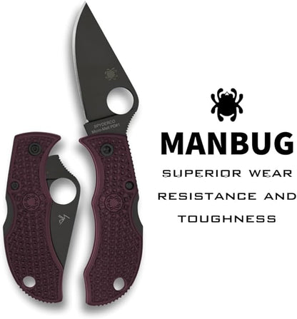 Spyderco Manbug Micro-Melt PD#1 Black Blade Sprint Run Folding Knife MBBGBKP Japan Made Lifetime Warranty